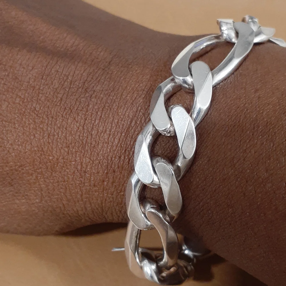 STERLING FIGARO LINK BRACELET 9